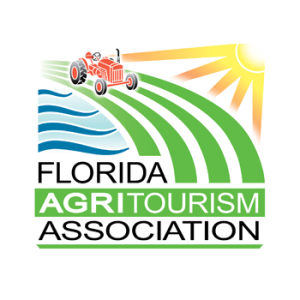 Logo with tractor, sun, fields; text reads 'Florida Agritourism Association'.